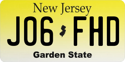 NJ license plate J06FHD
