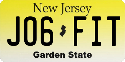 NJ license plate J06FIT