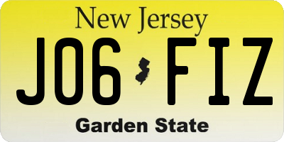 NJ license plate J06FIZ