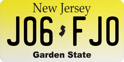NJ license plate J06FJO