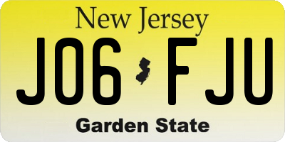 NJ license plate J06FJU