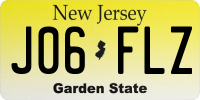 NJ license plate J06FLZ
