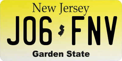 NJ license plate J06FNV