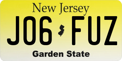 NJ license plate J06FUZ