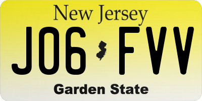 NJ license plate J06FVV