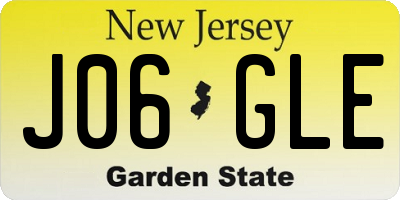 NJ license plate J06GLE