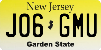 NJ license plate J06GMU