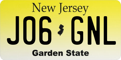 NJ license plate J06GNL