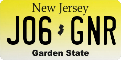 NJ license plate J06GNR