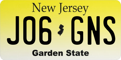 NJ license plate J06GNS