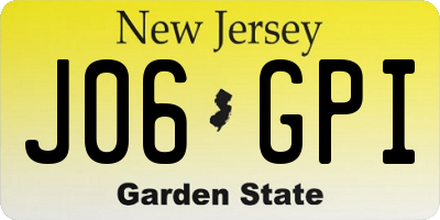 NJ license plate J06GPI