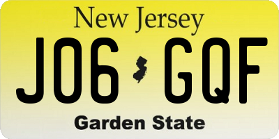 NJ license plate J06GQF