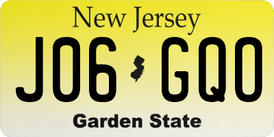 NJ license plate J06GQO