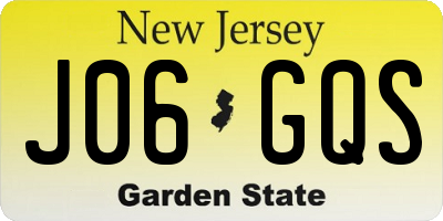 NJ license plate J06GQS