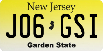 NJ license plate J06GSI