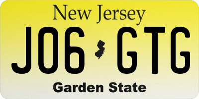 NJ license plate J06GTG