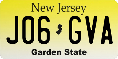 NJ license plate J06GVA