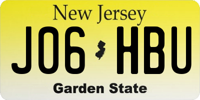NJ license plate J06HBU