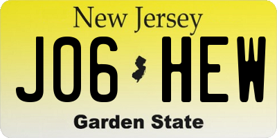 NJ license plate J06HEW