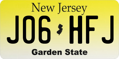 NJ license plate J06HFJ