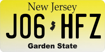 NJ license plate J06HFZ