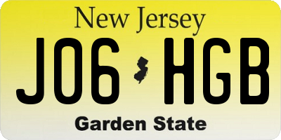 NJ license plate J06HGB