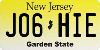 NJ license plate J06HIE