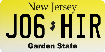 NJ license plate J06HIR