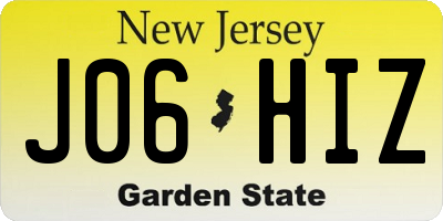 NJ license plate J06HIZ