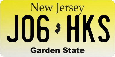 NJ license plate J06HKS