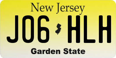 NJ license plate J06HLH