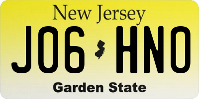 NJ license plate J06HNO