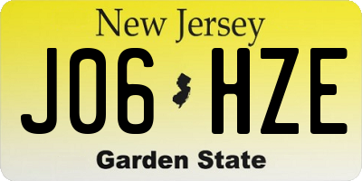 NJ license plate J06HZE