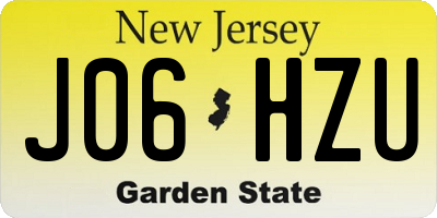NJ license plate J06HZU