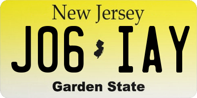 NJ license plate J06IAY
