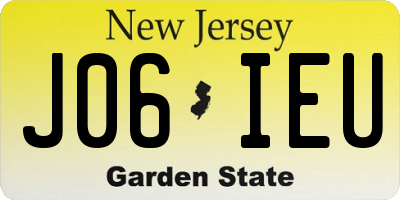 NJ license plate J06IEU
