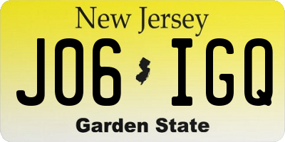 NJ license plate J06IGQ