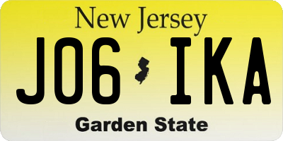 NJ license plate J06IKA