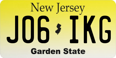 NJ license plate J06IKG