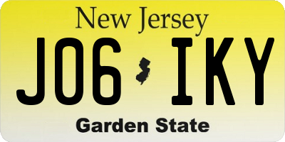 NJ license plate J06IKY