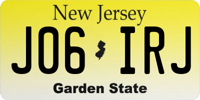 NJ license plate J06IRJ