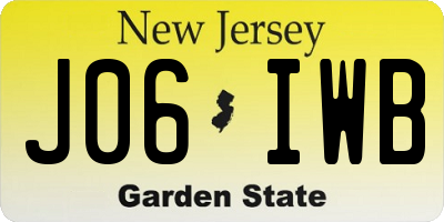 NJ license plate J06IWB