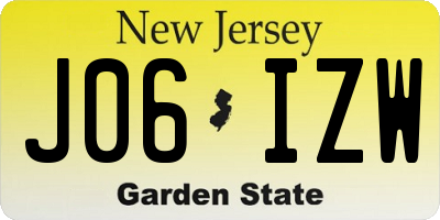 NJ license plate J06IZW
