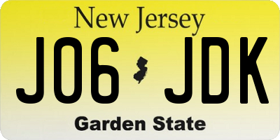 NJ license plate J06JDK