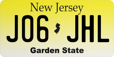NJ license plate J06JHL