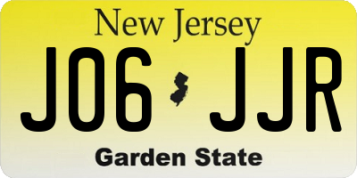 NJ license plate J06JJR