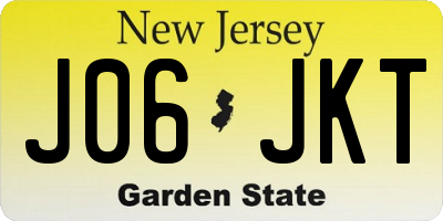 NJ license plate J06JKT