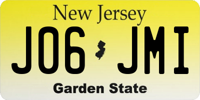 NJ license plate J06JMI