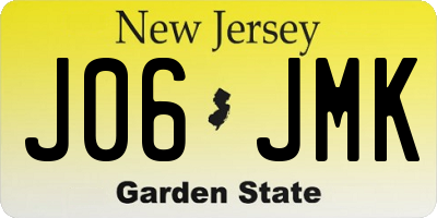 NJ license plate J06JMK