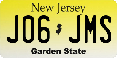 NJ license plate J06JMS